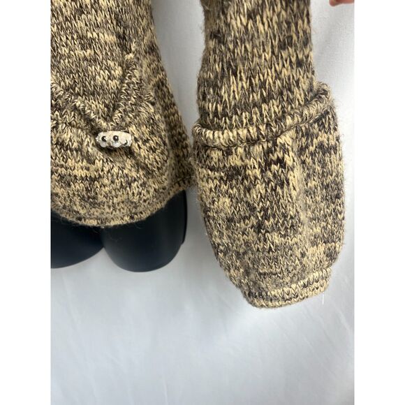 BCBG Max Azria Y2K Mohair Wool Blend Hooded Sweater Cardigan Knit M Brown Cute - Picture 7 of 11